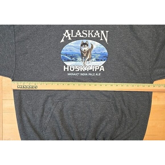Alaskan Brewing Hoodie Adult Size XL Gray Husky IPA Sweatshirt Craft Beer - Picture 4 of 9